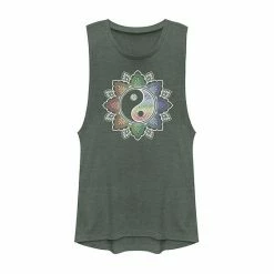New 🤩 Unbranded Juniors' Henna Yin Yang Symbol Muscle Tank ⌛