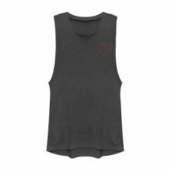 Outlet 🤩 Unbranded Juniors' Outlined Heart Pocket Muscle Tee 💯