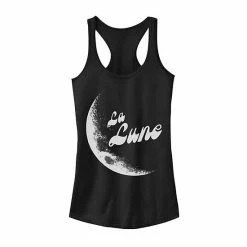 Promo 💯 Unbranded Juniors' La Lune Half Moon Graphic Tank ❤️