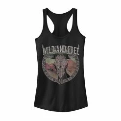 New 💯 Unbranded Juniors' "Wild And Free" Cow Skull Tank Top ✨