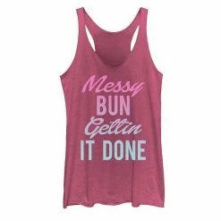 New ⭐ Unbranded Juniors' Messy Bun Getting It Done Graphic Tank 🛒