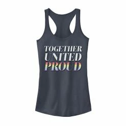 Top 10 😍 Unbranded Junior's Together United Proud Rainbow Text Word Stack Tank 🛒
