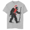 New 🛒 Unbranded Boys 8-20 Bigfoot Walking Santa Hat 🎅 Christmas Graphic Tee ⌛