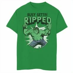 Buy 🤩 Unbranded Boys 8-20 Marvel Hulk Busy Gettin Ripped Workout Graphic Tee ❤️