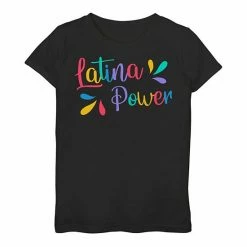 Hot Sale ❤️ Unbranded 👧 Girls 7-16 Latina Power Colorful Text Tee 🛒