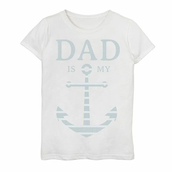 Promo โจ Unbranded ๐ง Girls 7-16 Dad Is My Anchor Nautical Kid's Father's Day Graphic Tee ๐