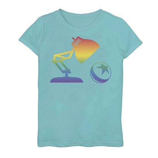 Flash Sale 🎉 Unbranded 👧 Girls 7-16 Disney / Pixar Luxo And Ball Gradient Rainbow Fill Portrait Tee 👍