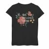 Hot Sale 🛒 Unbranded 👧 Girls 7-16 We Belong Here Inspirational Flowers Tee 🤩