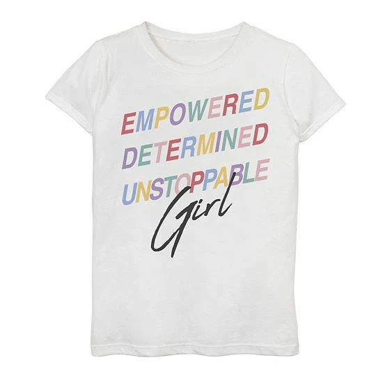 New 🤩 Unbranded 👧 Girls 7-16 Unstoppable Girl Text Tee ⌛