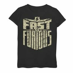 New ⌛ Unbranded 👧 Girls 7-16 Fast & Furious Distressed Lightning Bolt Word Stack Graphic Tee 🔔