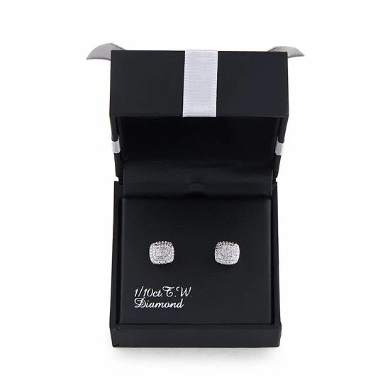 Wholesale ⌛ Unbranded Sterling Silver 1/10 Carat T.W. Diamond Halo Stud Earrings 😀 - Image 2