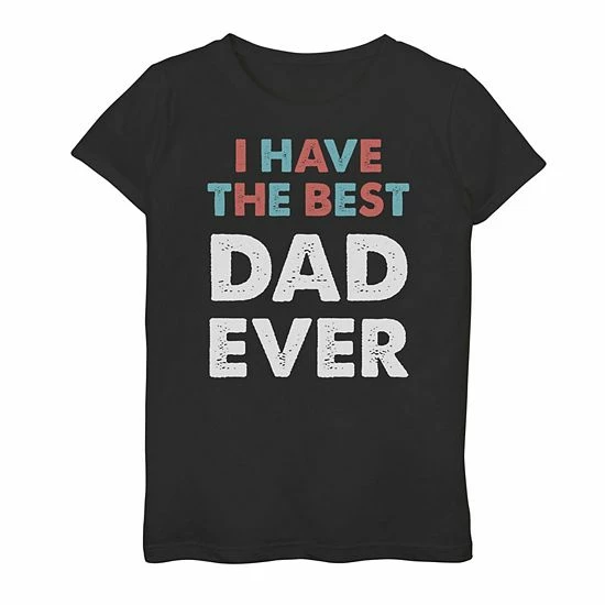 Best deal 🌟 Unbranded 👧 Girls 7-16 I Have The Best Dad EVER Kid's Father's Day Humor Graphic Tee 🎉