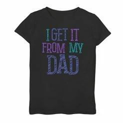 Outlet 🤩 Unbranded 👧 Girls 7-16 I Get It From My Dad Purple & Blue Kid's Father's Day Graphic Tee 🎁