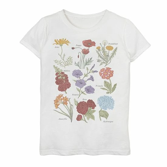 Top 10 ๐งจ Unbranded ๐ง Girls 7-16 Fifth Sun Botanical Grid Graphic Tee ๐
