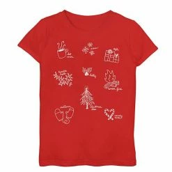 Best Pirce ⭐ Unbranded 👧 Girls 7-16 Holiday Icons Graphic Tee 🥰