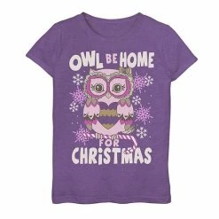 Flash Sale 🥰 Unbranded 👧 Girls 7-16 "Owl Be Home For 🎄 Christmas" Graphic Tee ❤️