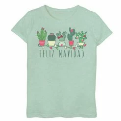 Best deal 🔔 Unbranded 👧 Girls 7-16 "Feliz Navidad" Holiday Cactus Graphic Tee 🔔