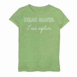 Hot Sale 😉 Unbranded 👧 Girls 7-16 "Dear Santa I Can Explain" Holiday Graphic Tee 🧨