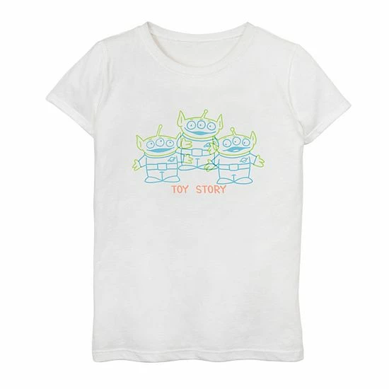 Best deal ⌛ Unbranded 👧 Girls 7-16 Disney / Pixar Toy Story Aliens Line Art Graphic Tee 🎁