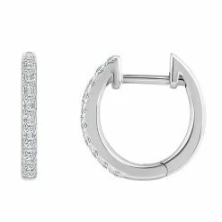 Hot Sale 🌟 Celebration Gems 14k Gold 1/5 Carat T.W. Diamond Hoop Earrings ✔️