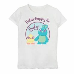 Promo 🔔 Unbranded 👧 Girls 7-16 Disney / Pixar Ducky & Bunny "Feelin' Happy" Graphic Tee 💯