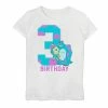 New 🎉 Unbranded 👧 Girls 7-16 Disney / Pixar Monsters Inc. Mike & Sulley 3rd 🥳 Birthday Graphic Tee ⭐
