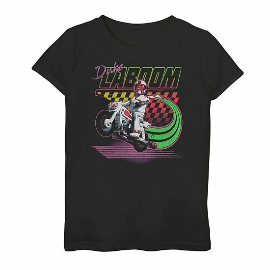 Flash Sale 🧨 Unbranded 👧 Girls 7-16 Disney / Pixar Toy Story 4 Duke Caboom Neon Graphic Tee 🌟