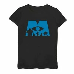 Discount 😍 Unbranded 👧 Girls 7-16 Disney / Pixar Monsters Inc. Logo Silhouette Graphic Tee 🎉
