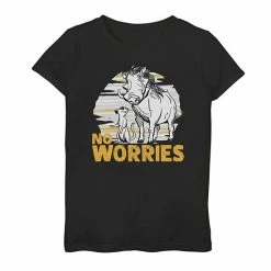 Wholesale 🛒 Unbranded Disney's The Lion King 👧 Girls 7-16 Timon & Pumbaa "No Worries" Graphic Tee 🧨