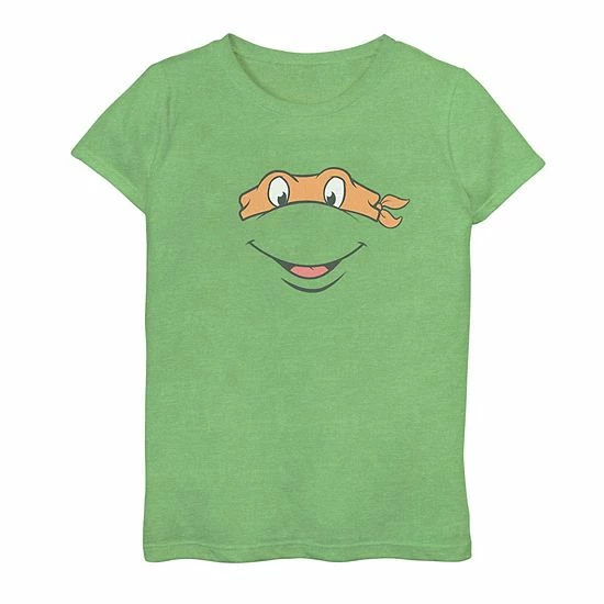 Outlet ✔️ Unbranded 👧 Girls 7-16 Teenage Mutant Ninja Turtles Mikey Face Graphic Tee 🎁