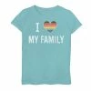 Coupon ✨ Unbranded 👧 Girls 7-16 I Love My Family Pride Striped Heart Text Tee ⌛