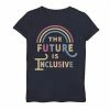 Cheap 👏 Unbranded 👧 Girls 7-16 The Future Is Inclusive Colorful Rainbow Text Tee 🛒