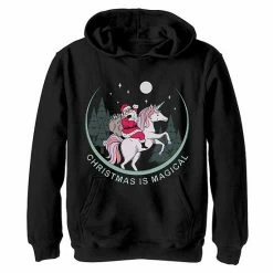 Top 10 👍 Unbranded Boys 8-20 🎄 Christmas Is Magical Santa On Unicorn Graphic Hoodie 🎁