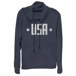 New 😍 Unbranded Juniors' Americana USA Cowlneck Pullover Navy 🧨