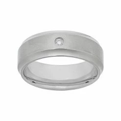Brand new ❤️ Unbranded Diamond Accent Titanium Wedding Band - Men 💯