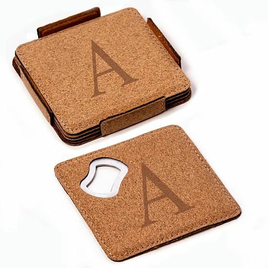 Best Pirce 👍 Unbranded Monogrammed Marley Cork Coaster Set 🔔 - Image 3