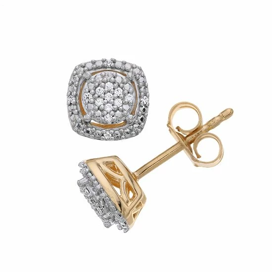 Flash Sale โ๏ธ Unbranded 1/10 Carat T.W Diamond Cushion Earrings Yellow ๐งจ - Image 3