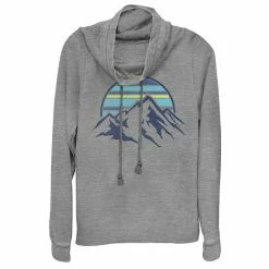 Promo 🌟 Unbranded Juniors' Sunset Mountain Range Pocket Cowlneck Pullover 💯