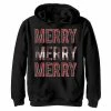 Cheapest 😍 Unbranded Boys 8-20 Merry Merry Merry Stacked Sweater Pattern Graphic Fleece Pullover Hoodie ❤️