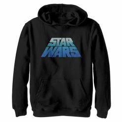 Flash Sale 🧨 Unbranded Boys 8-20 Star Wars Logo Classic Slant Retro Blue Wave Graphic Hoodie 🥰