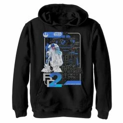 New 👏 Unbranded Boys 8-20 Star Wars Last Jedi R2-D2 Droid Unrendered Schematic Hoodie ✔️