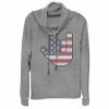 Outlet 🎁 Unbranded Juniors' Rock On Hand USA Flag Cowlneck Pullover 🛒
