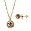Outlet 😀 Unbranded Dragon Ball Z Kanji Necklace & Earring Set 💯