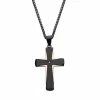 Coupon 😍 Unbranded Men's Two-Tone Ion-Plated Stainless Steel Cross Pendant Necklace With Cubic Zirconia Accent Gold Tone 🌟