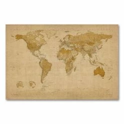 New 🥰 Unbranded ''Antique World Map'' Canvas Wall Art By Michael Tompsett ✔️