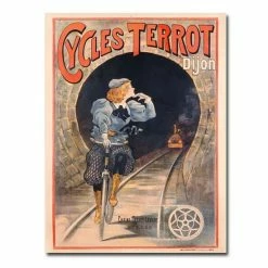 Promo 👍 Unbranded "Cycles Terrot, 1900" 24" X 32" Canvas Art 👏