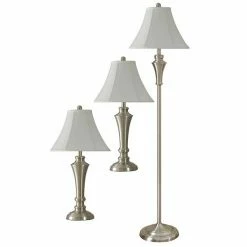 Top 10 ✨ Unbranded Brushed Steel Table & Floor Lamp 3-piece Set 🔥