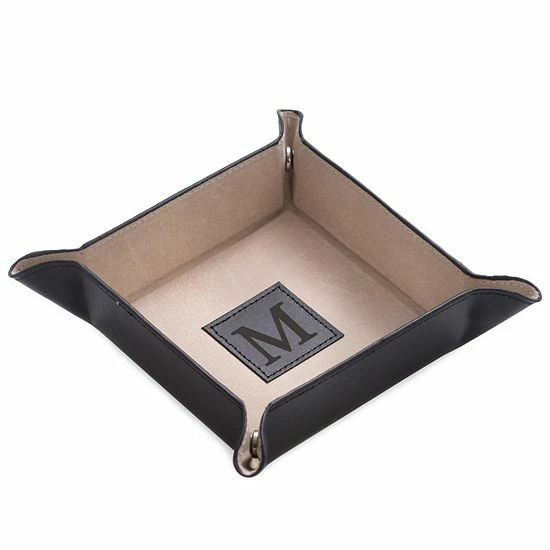 Promo ❤️ Unbranded Initial Monogrammed Black Leather Valet Tray 🧨 - Image 9