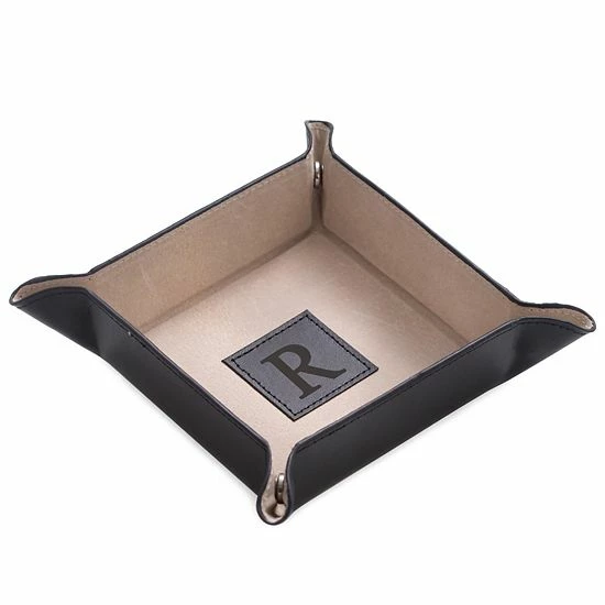 Promo ❤️ Unbranded Initial Monogrammed Black Leather Valet Tray 🧨 - Image 19