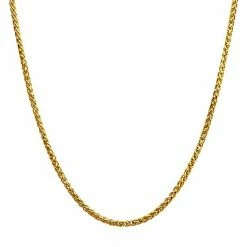Budget 🎉 Unbranded 18k Gold Over Stainless Steel 4 Mm Wheat Chain Necklace 😍